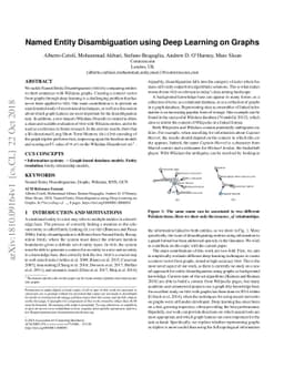Named Entity Disambiguation using Deep Learning on Graphs
