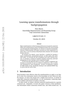 Learning sparse transformations through backpropagation