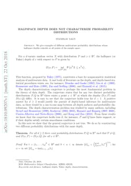 Halfspace depth does not characterize probability distributions