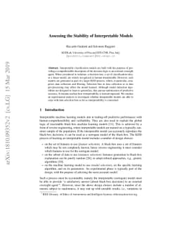 On The Stability of Interpretable Models