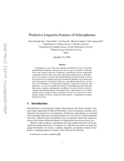 Predictive Linguistic Features of Schizophrenia