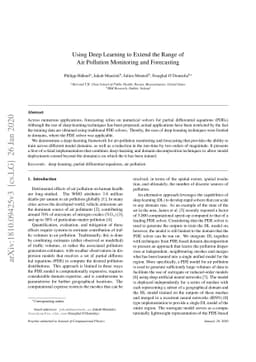 Using Deep Learning to Extend the Range of Air-Pollution Monitoring and
  Forecasting