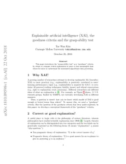 Explainable artificial intelligence (XAI), the goodness criteria and the
  grasp-ability test