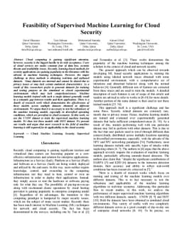 Feasibility of Supervised Machine Learning for Cloud Security