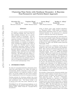 Clustering Time Series with Nonlinear Dynamics: A Bayesian
  Non-Parametric and Particle-Based Approach