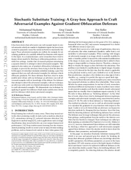 Stochastic Substitute Training: A Gray-box Approach to Craft Adversarial
  Examples Against Gradient Obfuscation Defenses