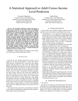 A Statistical Approach to Adult Census Income Level Prediction