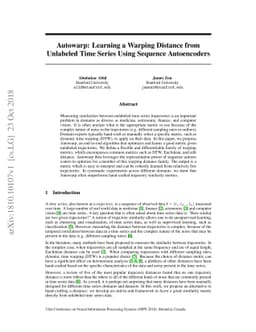 Autowarp: Learning a Warping Distance from Unlabeled Time Series Using
  Sequence Autoencoders