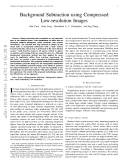 Background Subtraction using Compressed Low-resolution Images