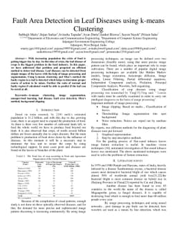 Fault Area Detection in Leaf Diseases using k-means Clustering