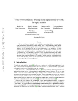 Topic representation: finding more representative words in topic models