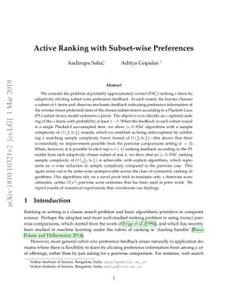 Active Ranking with Subset-wise Preferences