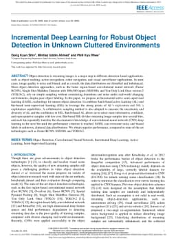 Incremental Deep Learning for Robust Object Detection in Unknown
  Cluttered Environments