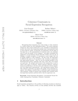 Coherence Constraints in Facial Expression Recognition