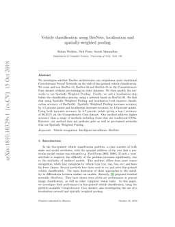 Vehicle classification using ResNets, localisation and
  spatially-weighted pooling