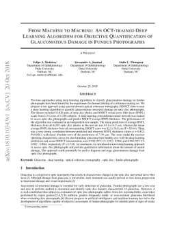 From Machine to Machine: An OCT-trained Deep Learning Algorithm for
  Objective Quantification of Glaucomatous Damage in Fundus Photographs