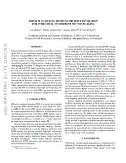 Implicit Modeling with Uncertainty Estimation for Intravoxel Incoherent
  Motion Imaging