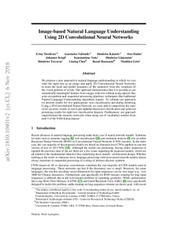 Image-based Natural Language Understanding Using 2D Convolutional Neural
  Networks