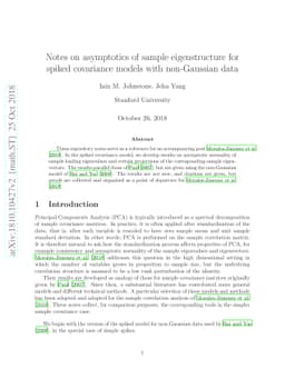 Notes on asymptotics of sample eigenstructure for spiked covariance
  models with non-Gaussian data