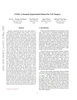 UAVid: A Semantic Segmentation Dataset for UAV Imagery