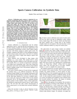 Sports Camera Calibration via Synthetic Data