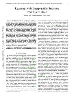 Learning with Interpretable Structure from Gated RNN