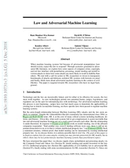 Law and Adversarial Machine Learning