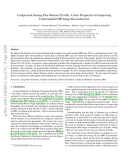 Compressed Sensing Plus Motion (CS+M): A New Perspective for Improving
  Undersampled MR Image Reconstruction