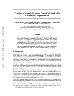 Training of a Skull-Stripping Neural Network with efficient data
  augmentation