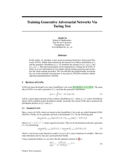 Training Generative Adversarial Networks Via Turing Test