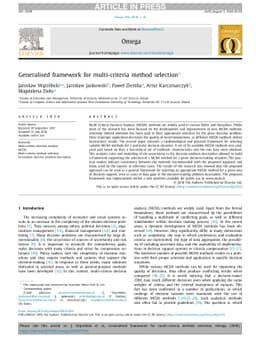 Generalised framework for multi-criteria method selection