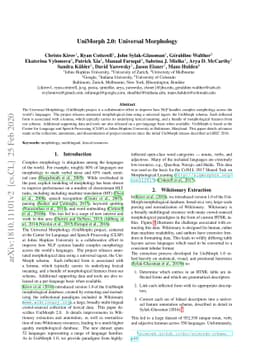 UniMorph 2.0: Universal Morphology