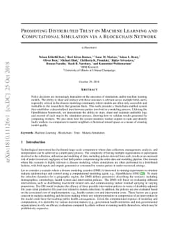 Promoting Distributed Trust in Machine Learning and Computational
  Simulation via a Blockchain Network
