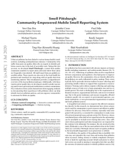 Smell Pittsburgh: Community-Empowered Mobile Smell Reporting System