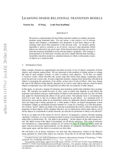 Learning sparse relational transition models