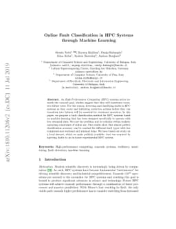 Online Fault Classification in HPC Systems through Machine Learning
