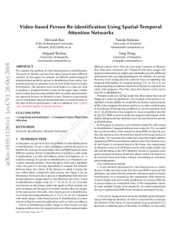 Video-based Person Re-identification Using Spatial-Temporal Attention
  Networks