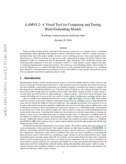 LAMVI-2: A Visual Tool for Comparing and Tuning Word Embedding Models
