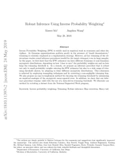 Robust Inference Using Inverse Probability Weighting
