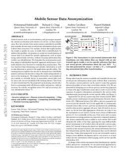 Mobile Sensor Data Anonymization