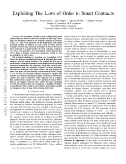 Exploiting The Laws of Order in Smart Contracts
