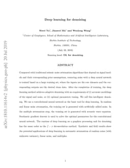 Deep learning for denoising