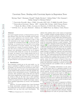 Uncertain Trees: Dealing with Uncertain Inputs in Regression Trees