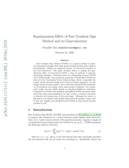 Regularization Effect of Fast Gradient Sign Method and its
  Generalization