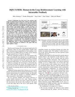 DQN-TAMER: Human-in-the-Loop Reinforcement Learning with Intractable
  Feedback