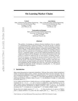 On Learning Markov Chains