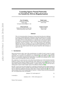 Learning Sparse Neural Networks via Sensitivity-Driven Regularization
