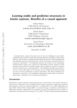 Learning stable and predictive structures in kinetic systems: Benefits
  of a causal approach