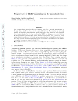 Consistency of ELBO maximization for model selection