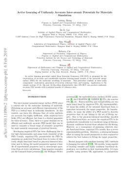 Active Learning of Uniformly Accurate Inter-atomic Potentials for
  Materials Simulation
